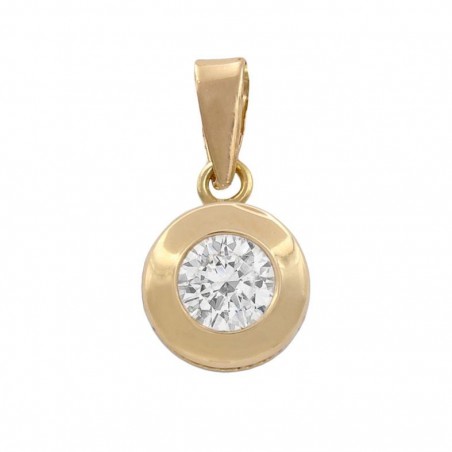 Colgante Oro 18K con Circonita - 7mm