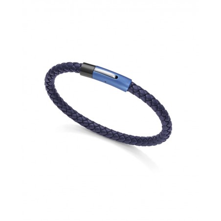 Pulsera Acero Viceroy Piel Azul Trenzada