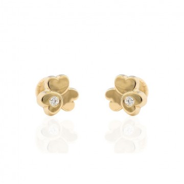 Pendientes Oro 18K Flor