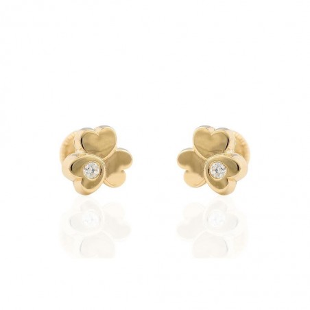 Pendientes Oro 18K Flor