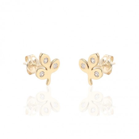 Pendientes Oro 18K Flor