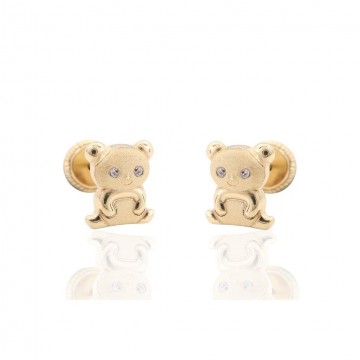 Pendientes Oro 18K Oso