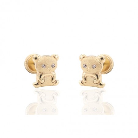 Pendientes Oro 18K Oso