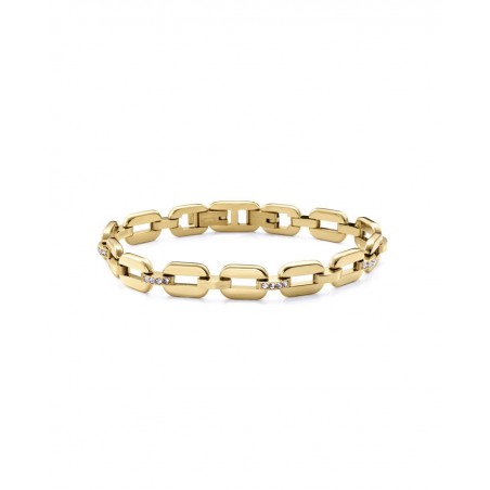 Pulsera de mujer de acero Ip dorado y eslabones