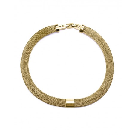 Collar de mujer de acero Ip dorado mesh tubular