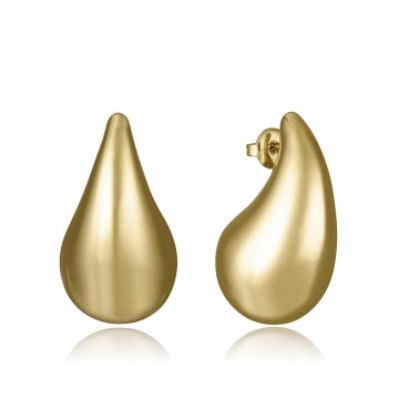 Pendientes de mujer de acero dorado en forma de gota