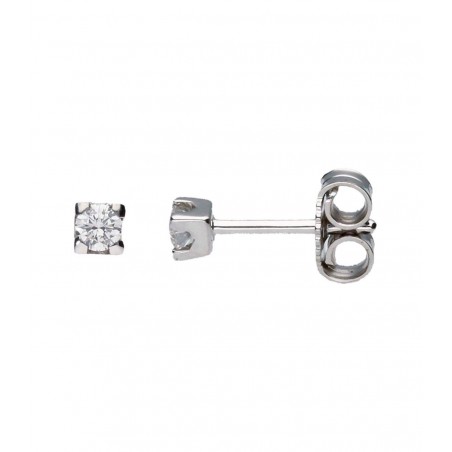 Pendientes Oro Blanco c/Diamantes 0,16 ct